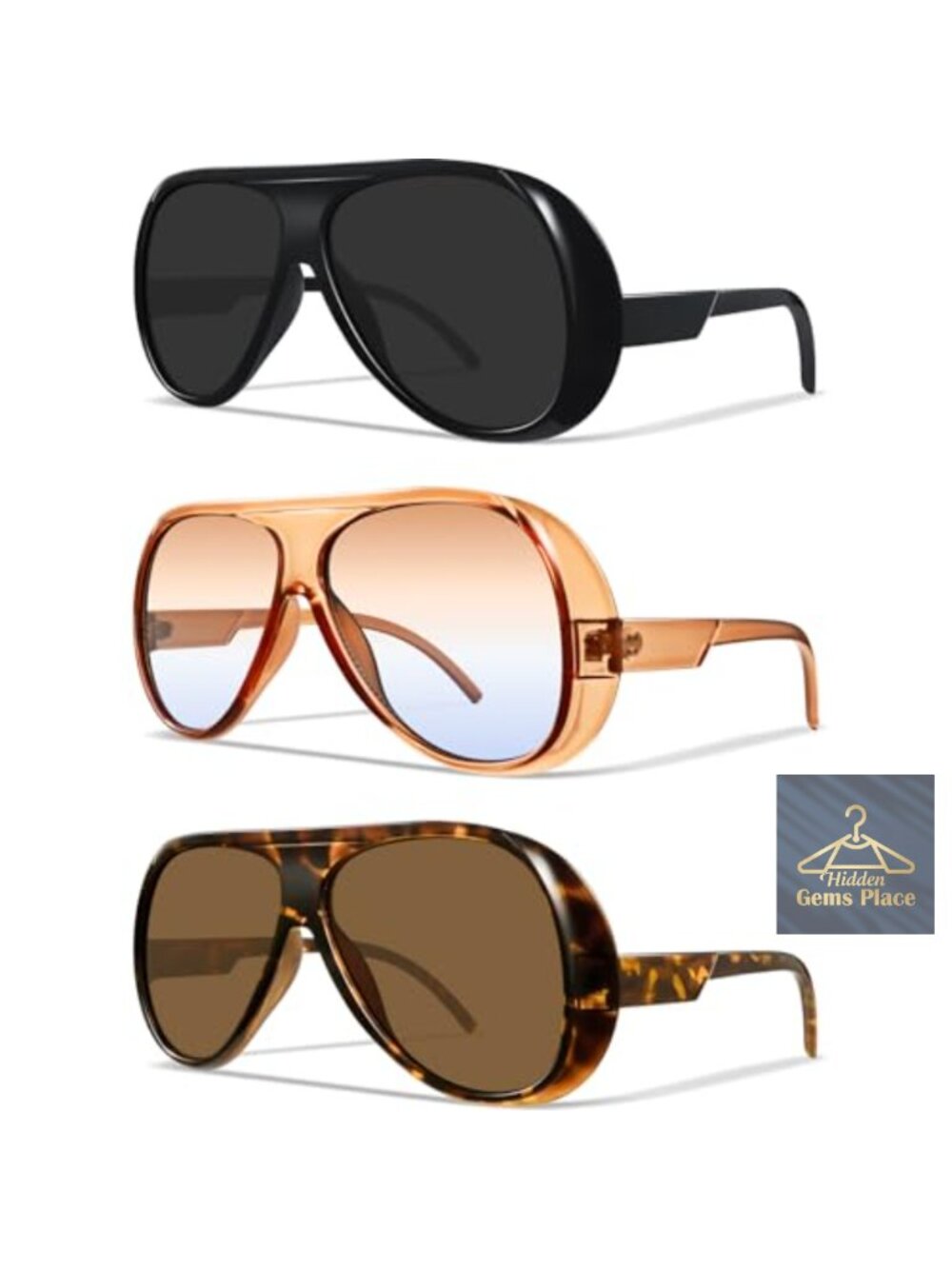 Retro Oversized Square Aviator Sunglasses Women UV400 Driving